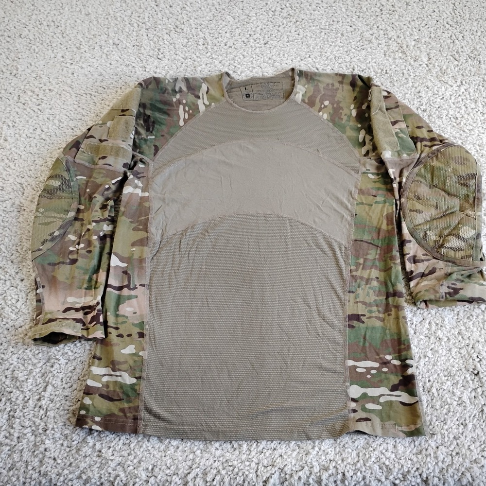 Army Combat Shirt Flame Resistant FR Men Large Multi Camouflage Tactical Utility